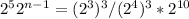 2^52^{n-1}=(2^3)^3/(2^4)^3*2^{10}&#10;