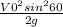 \frac{V0^2sin^2 60}{2g}