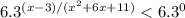 6.3^{(x-3)/(x^2+6x+11)}<6.3^0