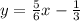 y=\frac{5}{6}x-\frac{1}{3}