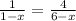 \frac{1}{1-x} = \frac{4}{6-x}