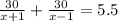 \frac{30}{x+1}+ \frac{30}{x-1}=5.5