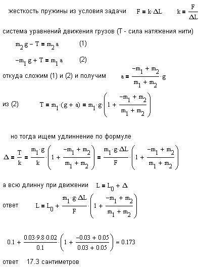 Невесомая и нерастяжимая нить перекинута через блок, массой которого можно пренебречь. на одном конц