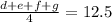 \frac{d+e+f+g}{4}=12.5