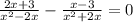 \frac{2x+3}{ x^{2} -2x} - \frac{x-3}{ x^{2}+2x } =0&#10;