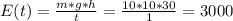 E(t)= \frac{m*g*h}{t} = \frac{10*10*30}{1} =3000