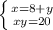 \left \{ {{x=8+y} \atop {xy=20}} \right.