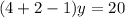 (4+2-1)y=20