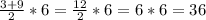 \frac{3+9}{2} *6=\frac{12}{2} *6=6*6=36