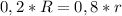 0,2*R=0,8*r