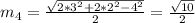 m_{4}=\frac{\sqrt{2*3^2+2*2^2-4^2}}{2}=\frac{\sqrt{10}}{2}\\&#10;