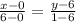 \frac{x-0}{6-0}= \frac{y-6}{1-6}