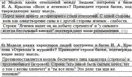 Модель каких отношений между людьми в басне и.а крылова волк и ягнёнок? строки басни, мысль