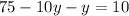 75-10y-y=10