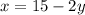 x = 15-2y