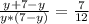 \frac{y+7-y}{y*(7-y)} = \frac{7}{12}