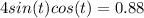 4sin(t)cos(t)=0.88