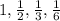 1,\frac{1}{2},\frac{1}{3},\frac{1}{6}