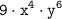 \tt \displaystyle 9\cdot x^{4}\cdot y^{6}