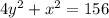 4y^2+x^2=156