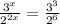 \frac{3^x}{2^{2x}} = \frac{3^{3}}{2^6}