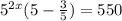 5^{2x}(5 - \frac{3}{5}) =550