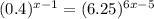 (0.4)^{x-1}=(6.25)^{6x-5}