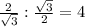 \frac{2}{\sqrt3}:\frac{\sqrt3}{2}=4