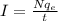 I= \frac{Nq _{e} }{t}