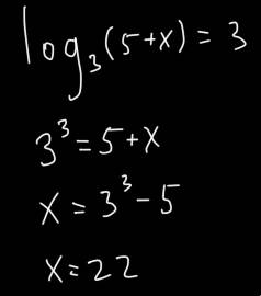 Найдите корень уравнения! log3(5+x)=3 заранее !