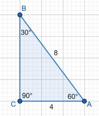 Втреугольнике abc с основанием ca: ∠c=90°, ∠a=60°, ac=4. найти ba