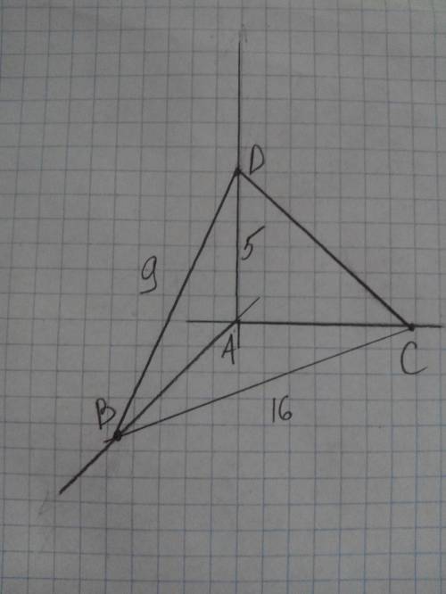 Прямые ав,ас и ад попарно перпендикулярны.найти отрезок сд,если вд=9 см, вс=16 см, ад=5 см