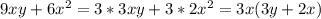 9xy+6x^2=3*3xy+3*2x^2=3x(3y+2x)