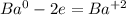 Ba^{0}-2e=Ba^{+2}