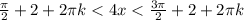 \frac{ \pi }{2}+2+2 \pi k<4x< \frac{3 \pi }{2} +2+2 \pi k