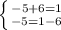 \left \{ {{-5+6=1} \atop {-5=1-6}} \right.