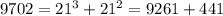 9702=21^3+21^2=9261+441