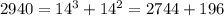 2940=14^3+14^2=2744+196