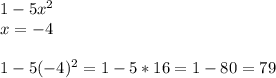 1-5x^2\\x=-4\\\\1-5(-4)^2=1-5*16=1-80=79