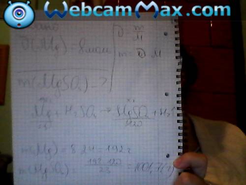 На магній кількістю речовини 8 моль подіяв розчин сульфатної кислоти яка маса солі утворилась?