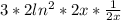 3*2 ln^{2}*2x* \frac{1}{2x}