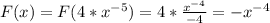 F(x)=F(4*x^{-5})=4*\frac{x^{-4}}{-4}=-x^{-4}