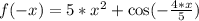 f(-x)=5*x^2+\cos(-\frac{4*x}{5})