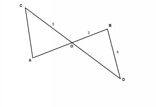 Дано: ao=bo, co=do, co=5 см, bo 3 см, bd 4 см найти периметр сао