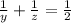 \frac{1}{y} + \frac{1}{z} = \frac{1}{2}