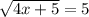 \sqrt{4x+5}=5