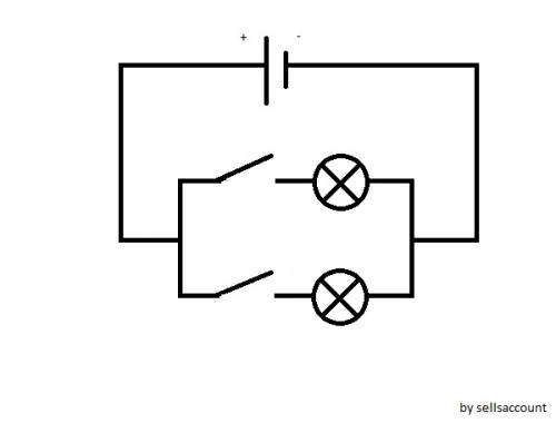 Начертите такую схему электрической цепи с двумя лампами и двумя ключами, чтобы каждый ключ включал