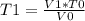 T1 = \frac{V1*T0}{V0}