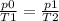 \frac{p0}{T1} = \frac{p1}{T2}