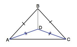 Внутри равнобедренного треугольника авс с основанием ас лежит точка d , причём аd=cd.докажите,что уг